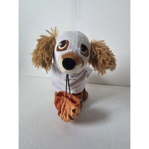 Gemmy ANIMATED Halloween Dancing GHOST DOG Plush GIMME MORE Dances Sings
